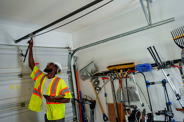 Professional Garage Door Maintenance technician working in Cherry Hill Mall, NJ